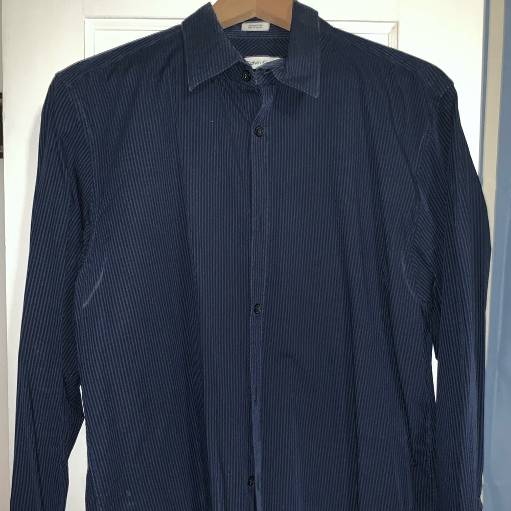 Calvin Klein Mens Navy long-sleeve shirt
